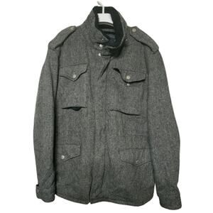 Nautica Jeans Co Four Pocket Gray Wool Blend Jacket Men’s Size Large USED
